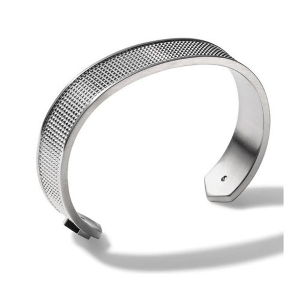 Bulova Precisionist Open Cuff Bracelet, Knurled‎ Texture Design, Silver, NWT